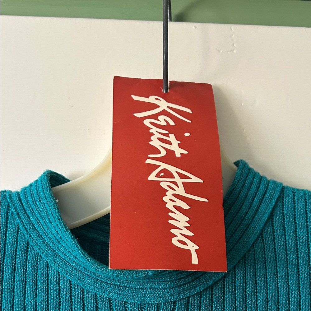 Vintage 90s Keith Adams sz6 Teal LS Dress.Estate item.$$$ on another site - Picture 2 of 15